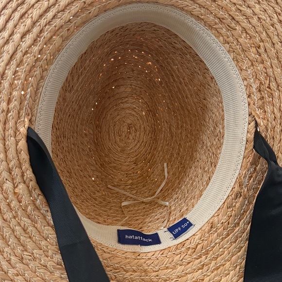 Hat Attack Convertible Continental Straw Hat with Ribbon Ties - Picture 9 of 11